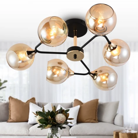 Потолочная люстра на штанге Rivoli Alison 3138-306 (220V, шарики, молекулы)