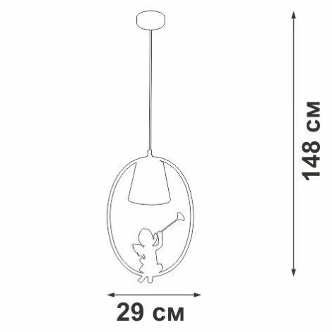 Подвесной светильник V2971-1/1S (220V, ангелы)