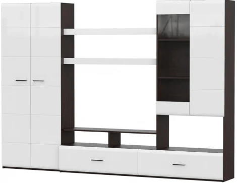 Готовая гостиная Woodville Jimenez дуб венге / белый глянец 499618