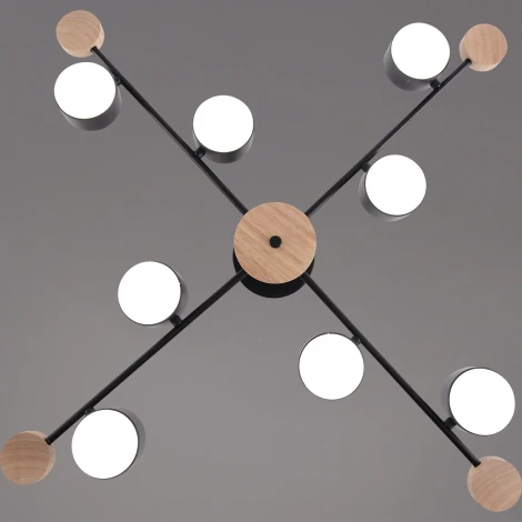 Потолочная люстра на штанге Reluce 03751-0.3-08 BK+WOOD GX53