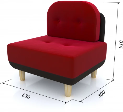 Кресло Arsko Торли красный велюр