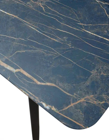 Стол АРУБА 120 нераздвижной МОНБЛАН, стекло/ ЧЕРНЫЙ каркас