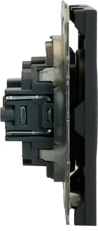 Розетка без заземления со шторками (черный) Stekker Эмили 49850