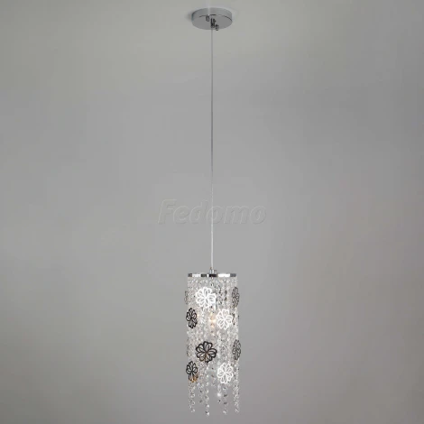 Подвесной светильник Eurosvet Flower 10083/1 хром/прозрачный хрусталь Strotskis