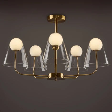 Потолочная люстра на штанге Freya Doublety FR5382PL-05BS (220V, шарики)