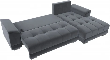Диван угловой НордСтар правый угол (Серый/Велюр) Лига Диванов арт.121110