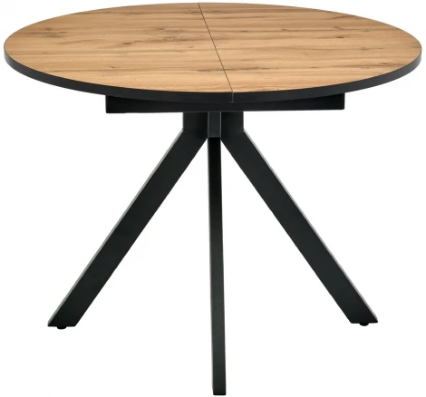 Стол Rudolf круглый раскладной 100-130x100x75см, Дуб Вотан, чёрный Bradex Home RF 0301