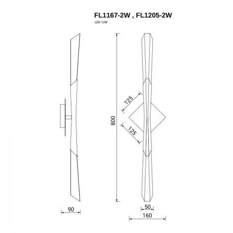 Настенный светильник светодиодный Fluorite Unico FL1205-2W