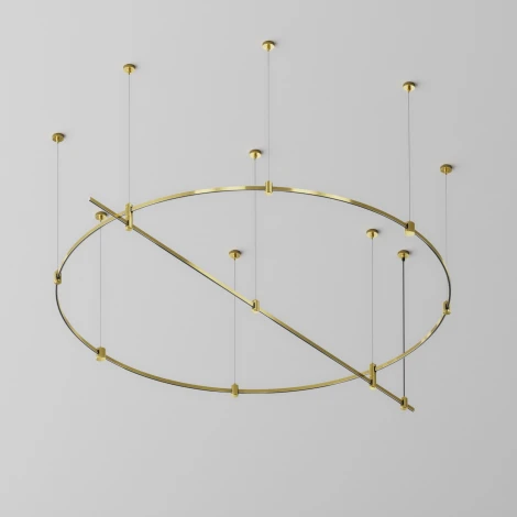 Шинопровод круглый из полукругов 1500мм Flarity латунь Maytoni Busbar trunkings Flarity TRX154-2SR-D1500-BS