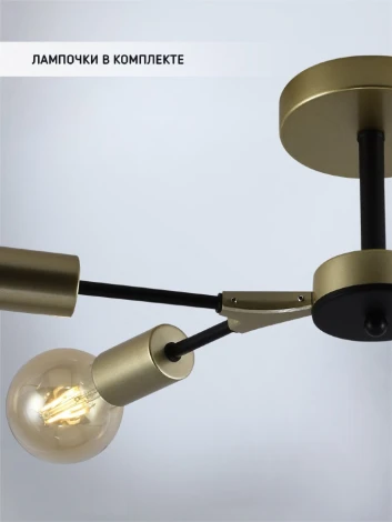 Потолочная люстра на штанге Seven Fires Evlina SF3370/4C-GD-BK