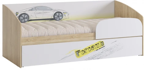 Форсаж Кровать, цвет дуб сонома/белый Mebelson (арт.MKF-07.1623)