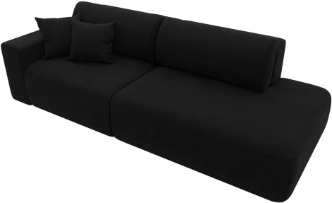 Диван прямой Лига-036 НПБ Модерн подлокотник слева (Черный/Микровельвет) Лига Диванов арт.121331L