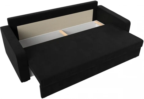 Диван прямой Лига-009 (Черный/Микровельвет) Лига Диванов арт.118056