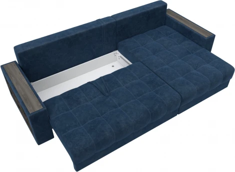 Диван угловой с декором и полкой Лига-050 НПБ Лига Диванов (Велюр) арт.128600