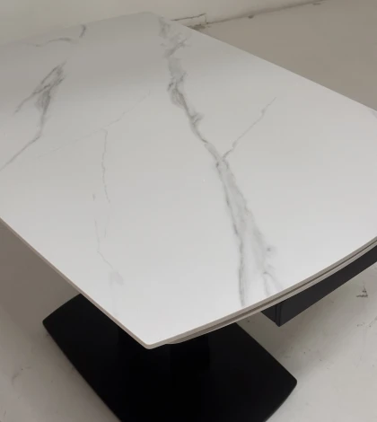 Стол M-City BALDE 120 MATT WHITE MARBLE SOLID CERAMIC / BLACK