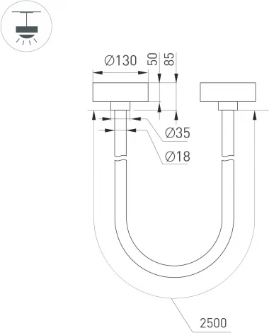 Светильник SP-TROPIC-SURFACE-R18-L2500-36W Day4000 (BK, 360 deg, 230V) (Arlight, IP20 Пластик) 043395