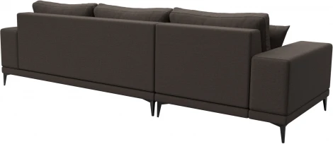 Диван угловой Льюес левый (Коричневый/Рогожка) Лига Диванов арт.124723L