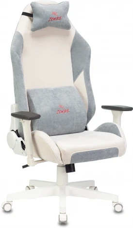 Кресло игровое Zombie EPIC PRO Fabric белый/серо-голубой с подголов. крестовина пластик пластик белый