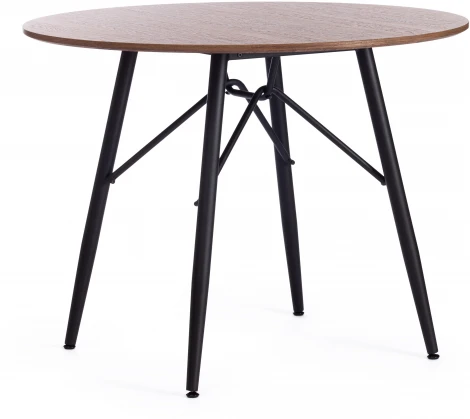 Стол RUSTO (mod. 283) МДФ/металл, D100 х 75 см, Black (Черный) / Walnut (Орех) 10 Tetchair 15520