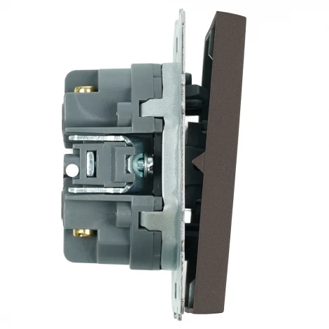 Переключатель двухклавишный перекрестный (антрацит) Stekker Эмили 50164