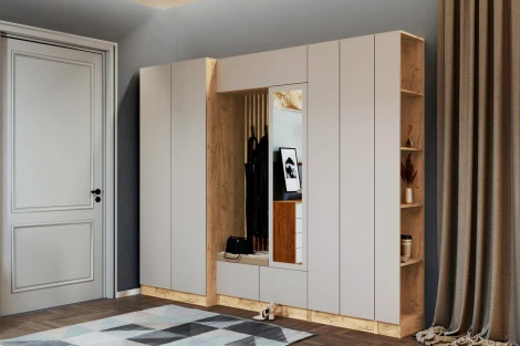 Шкаф ТЭКС для одежды и белья Руэлла, Дуб крафт золотой, Кашемир