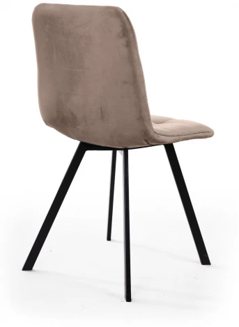 Стул UNO, бархат пепельно-бежевый 25/ чёрный профиль Top Concept UNO 78532