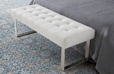 Банкетка Angel Cerda TB0083 (Хром,Белый/ Сталь)