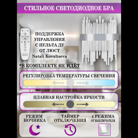 Бра Natali Kovaltseva LED LAMPS 81119/1W (220V, хрусталь)