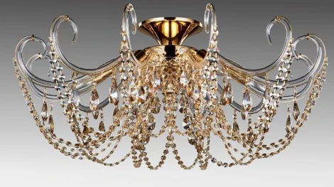 Потолочная люстра Crystal Lux IMPERIA PL6 GOLD/AMBER