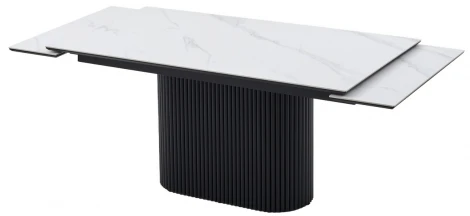 Стол АРИЯ 180 цвет Белый мрамор MATTE, керамика / Черный каркас M-City 64904 480M06346
