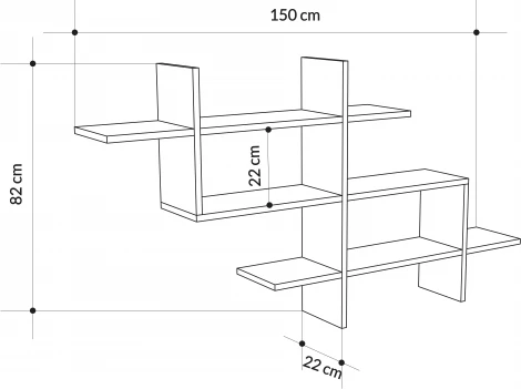 Полка фигурная LEVE HALIC BOOKCASE LEV00830
