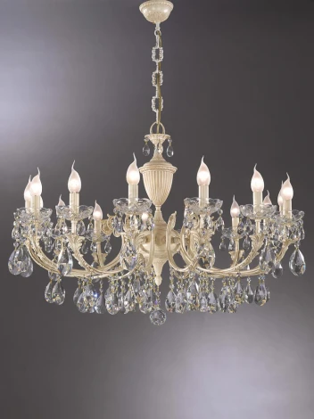 Подвесная большая люстра Nervilamp 910 910/12+6 (220V, на цепи, подсвечник, свеча)