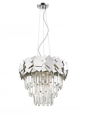 Подвесная люстра каскадная Simple Story 1032 1032-6PL (220V, хрусталь, подвески, на тросе)