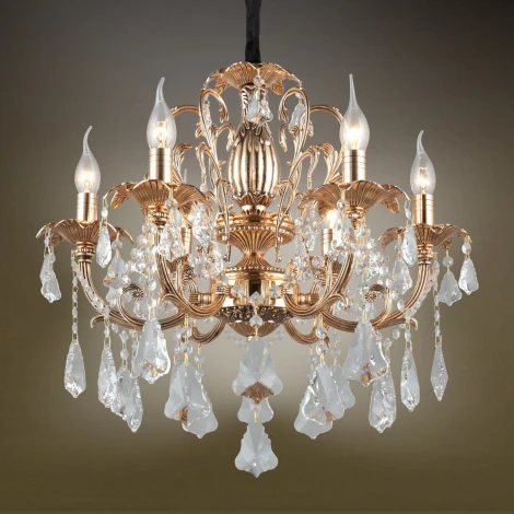 Подвесная люстра Omnilux Grosseto OML-77723-06 (220V, на цепи, подсвечник, свеча)