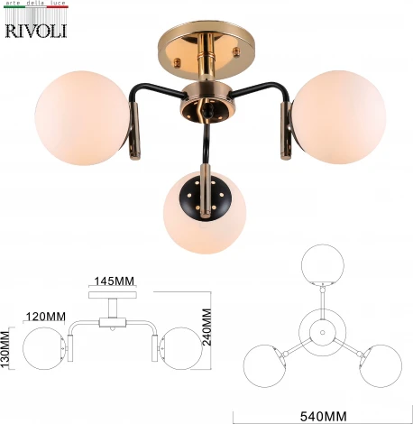 Люстра потолочная на штанге Valencia 9091-303 3 * Е27 40 Вт