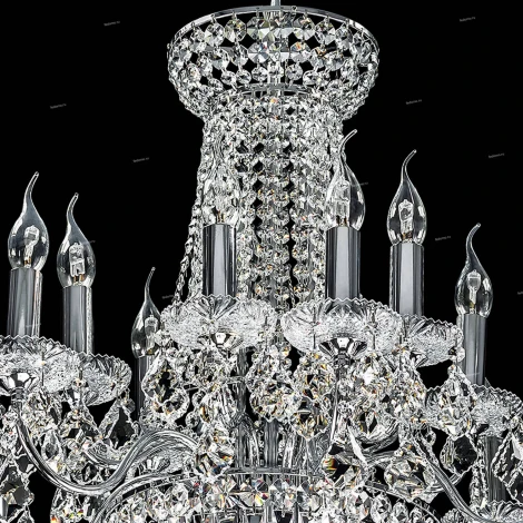 Подвесная большая люстра Osgona Classic 700164 (220V, хрусталь, подсвечник, свеча)
