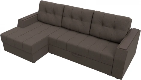 Диван угловой Эмир БС левый угол (Коричневый/Рогожка) Лига Диванов арт.123010L