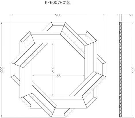 Зеркало 900х900х21 Garda Decor арт.KFE7H018