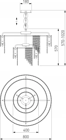 Подвесная люстра Wi-Fi хрустальная Eurosvet Blitz 60160 хром/ прозрачный хрусталь Strotskis хром (220V, управление смартфоном, голосовое управление, умный дом - Minimir Home, Алиса, Маруся, Салют, на цепи)