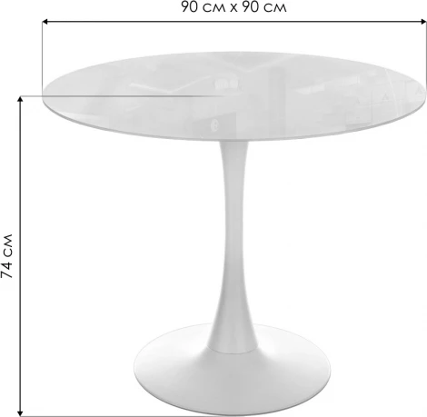 Стол стеклянный Woodville Tulip 90x74 super white glass
