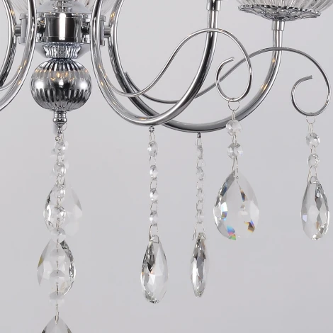 Подвесная люстра Reluce 04202-0.4-05 CR (220V, подвески, на цепи, подсвечник, свеча)
