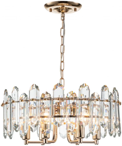 Подвесная люстра Escada Tiara 2111/6S Gold 1х40Вт Е14, металл/стекло, золото (220V, на цепи, круглые)