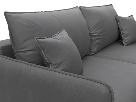 Диван прямой Лига-064 НПБ (ДСП/Дерево/Замша/Серый) Лига Диванов 129619