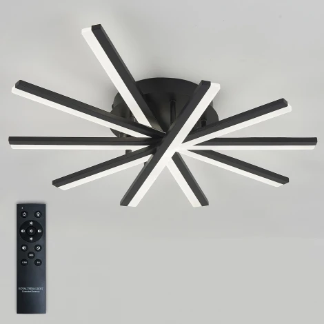 Потолочная люстра Natali Kovaltseva Line LED LAMPS 81174 с пультом ДУ, моб. приложением 120W, черный, LED