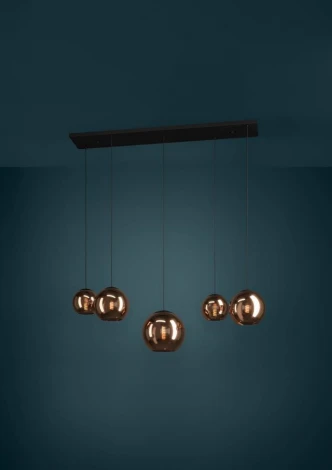 Подвесной светильник Eglo Cordoba 390388 5X40W(E27), сталь, черный, медный