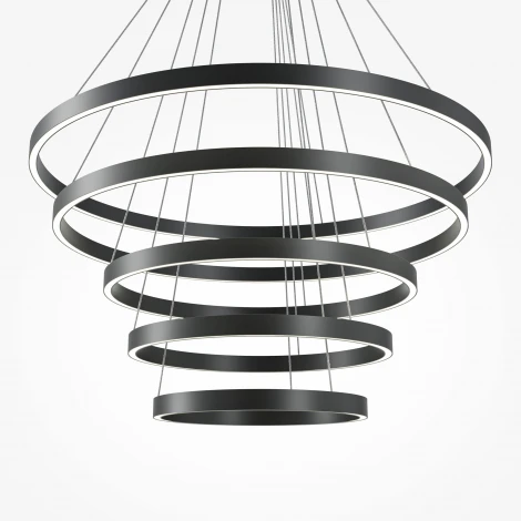 Подвесной светильник ярусный светодиодный Maytoni Rim MOD058PL-L200BK (220V, на тросе)