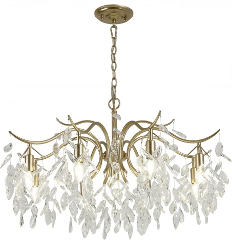 Подвесная люстра Favourite Brillo 3003-9P (220V, хрусталь, на цепи, лепестки, листья, ветки)