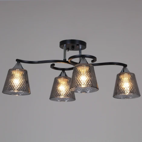 Потолочная люстра на штанге Reluce 06089-0.3-04 BK+CR (220V)