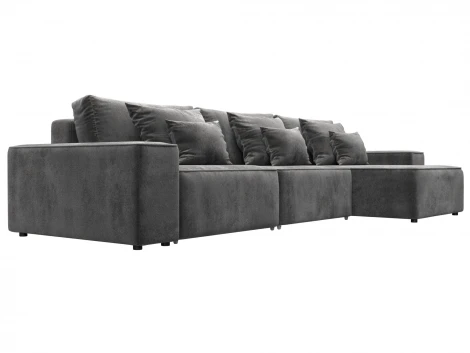 Диван угловой Лига-074 угол универсальный (ДСП/Пластик/Велюр/Серый) Лига Диванов 129869