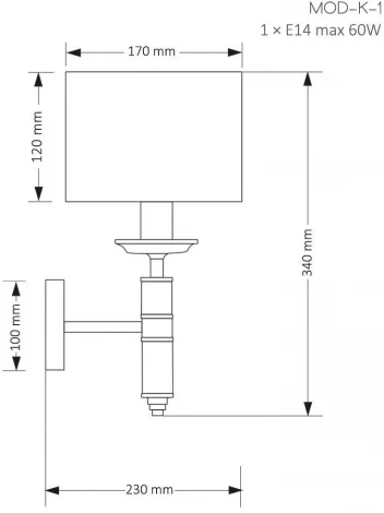 Бра MODESTO MOD-K-1(CZ) Kutek (220V)
